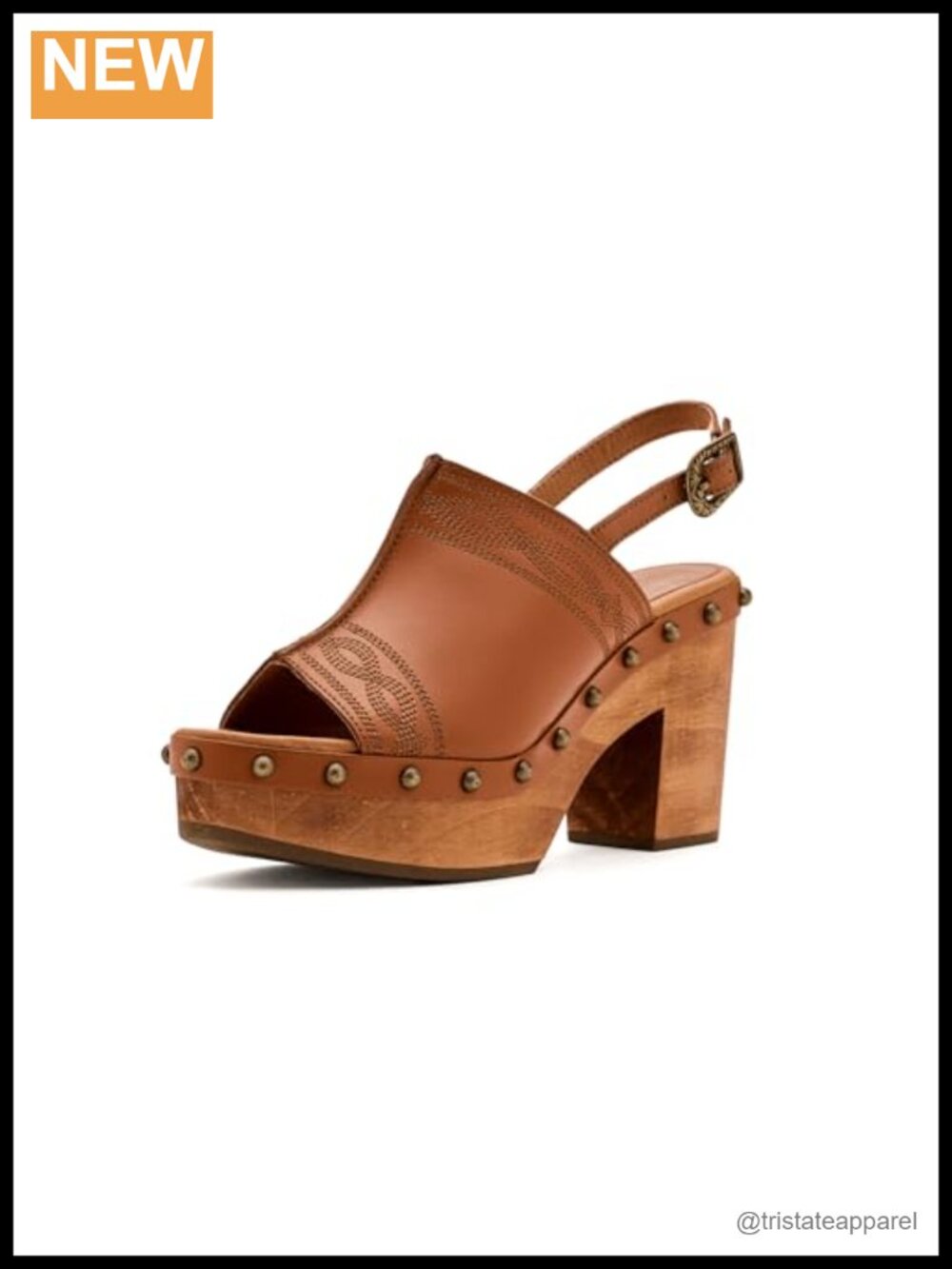Dingo Clover Leather Platform Wedge Sandal with Adjustable Buckle Strap